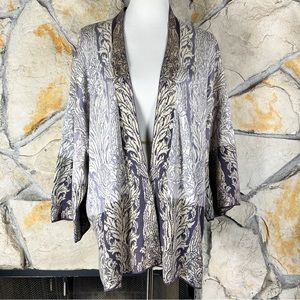 Peruvian Connection Kimono Cardigan Iris Floral | XL